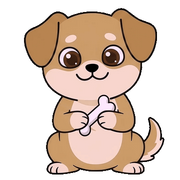 Puppy nibbling a bone