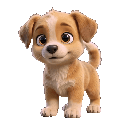 Puppy wagging its tail